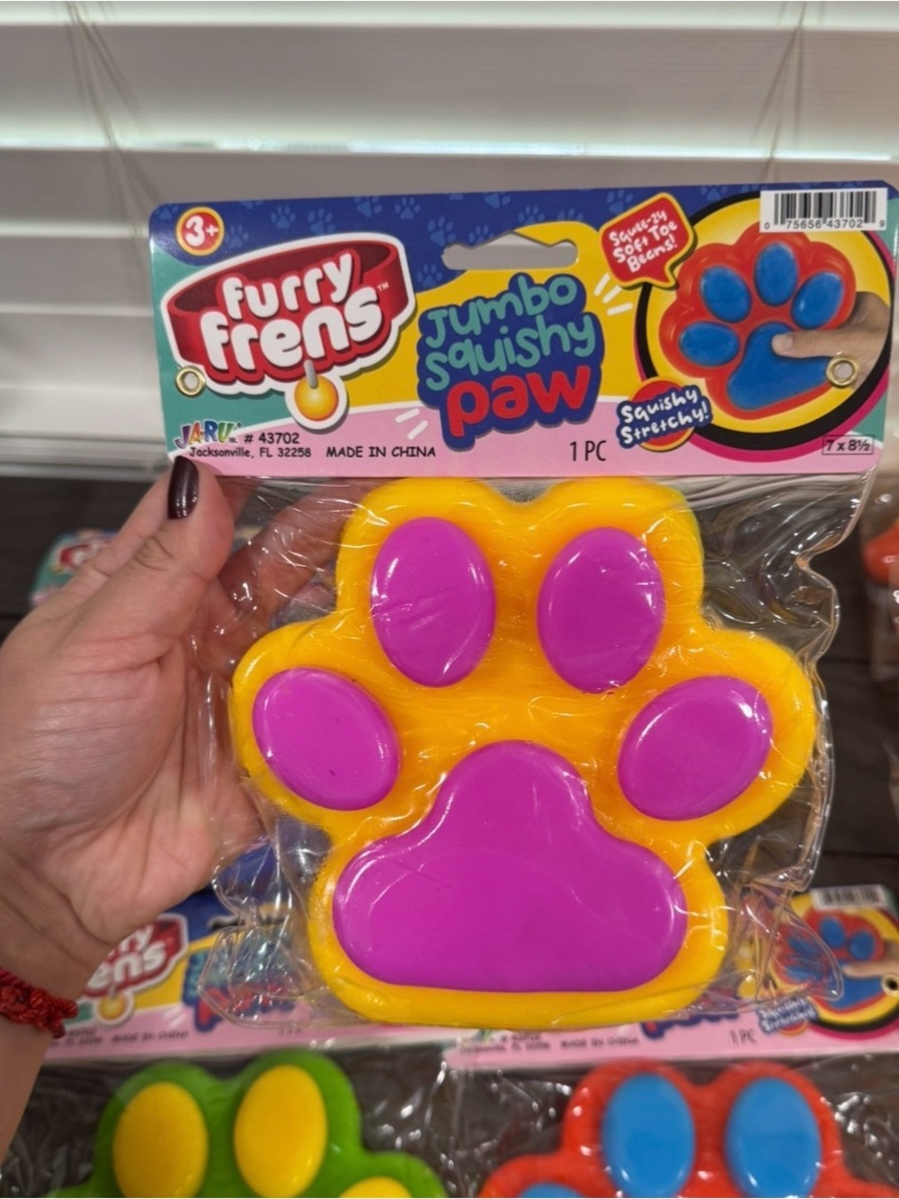 Jumbo Squishy Paw Toy - Yellow with Pink Pads